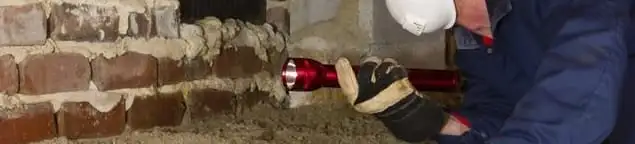 Pest control technician inspecting a crawl space for ant activity and entry points in Las Vegas, NV